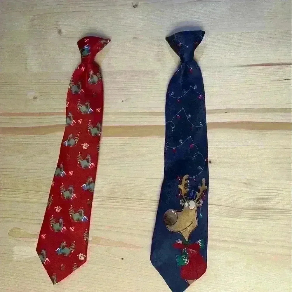 Christmas youth clip on ties for young men